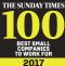 The Sunday Times Top 100 Best Small Companies To Work For  - 
