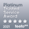 Feefo Trusted Service Award 2021 - Platinum