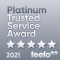 Feefo Trusted Service Award 2021 - Platinum Feefo Trusted Service Award 2021 - Platinum