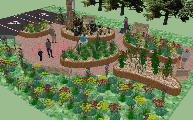 a picture of accessible garden design using CAD CAM