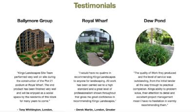 Kings Landscapes - testimonials