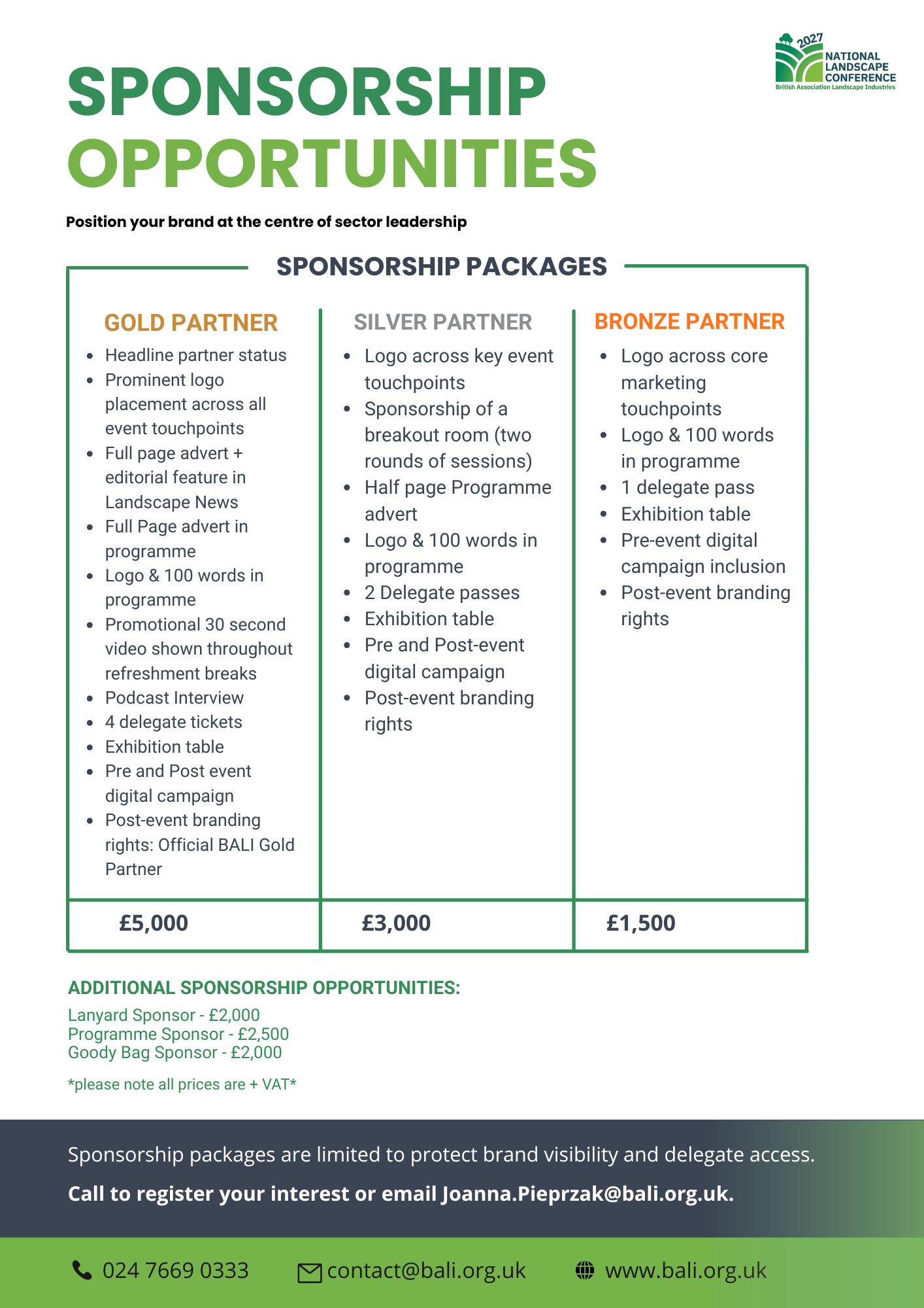 Sponsorship flyer